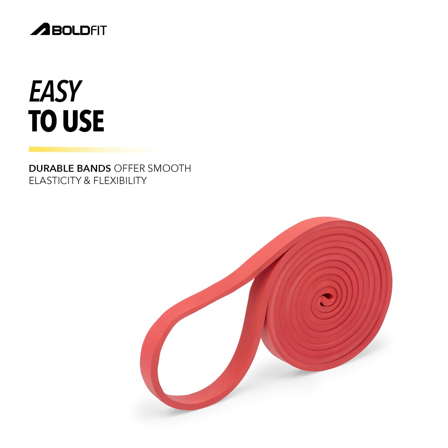 Boldfit Heavy Resistance Band for Workout & Exercise Pull Up, Stretching & Toning Bands for Men & Women Resistance Band Set for Home & Gym Workouts (Red, 7–15 Kg) - Image 2