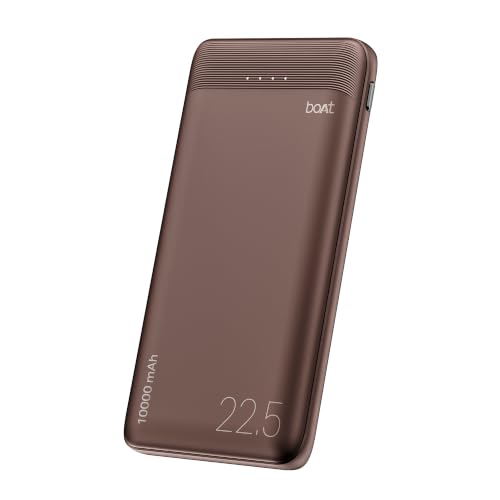 boAt EnergyShroom PB300 Neo 10000mAh Power Bank with 22.5W Fast Charging, 3X Output Ports, Supports Android, iPhone, Tablets, Earbuds (Mocha Brown)