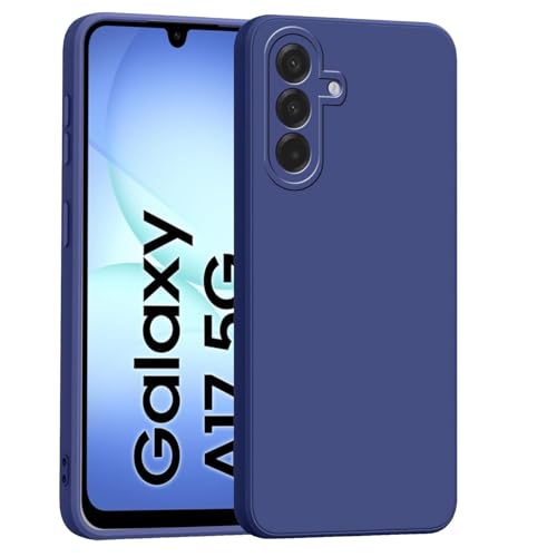 amazon basics Back Cover for Samsung Galaxy A17 5G | Ultra Slim Soft Rubberised Case | Matte Silicone Flexible Mobile Case | Camera Protection - Blue