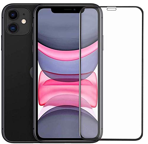YMHML Premium Tempered Glass Screen Protector Compatible For iPhone 11 / iPhone XR (Black) Edge To Edge Full Screen Coverage With Easy Installation Kit,Pack Of 1