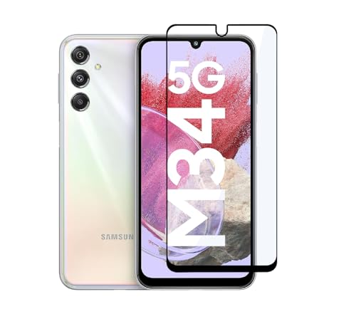 CEDO Tempered Glass for Samsung Galaxy M34 / F34 (5G) | Screen Protector Full HD Quality Tempered Glass Anti-Scratch Edge to Edge Coverage with Easy Installation Kit (Black)