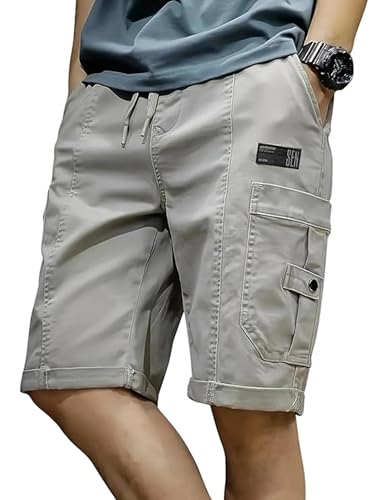 Lymio Men Shorts || Shorts Cotton || Shorts Casual (Short-11-Lightgrey-L)
